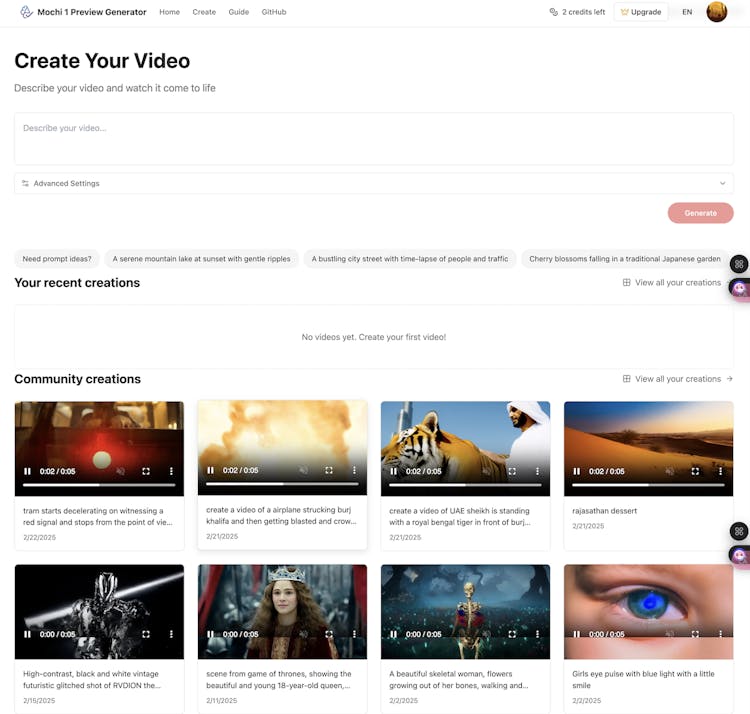 Mochi 1  Preview - AI video Generator